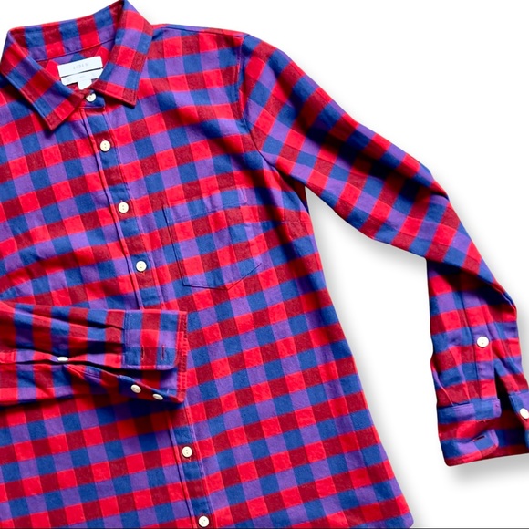 J. CREW Boy Fit Buffalo Check Flannel Long Sleeve Shirt - Picture 4 of 7